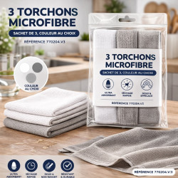 3 TORCHONS MICROFIBRE...