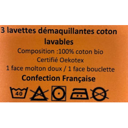 Cotons lavables BIO - Lot de 3